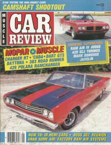 MUSCLE CAR REVIEW 1987 JAN - BUD MOORE, DONOHUE, 429